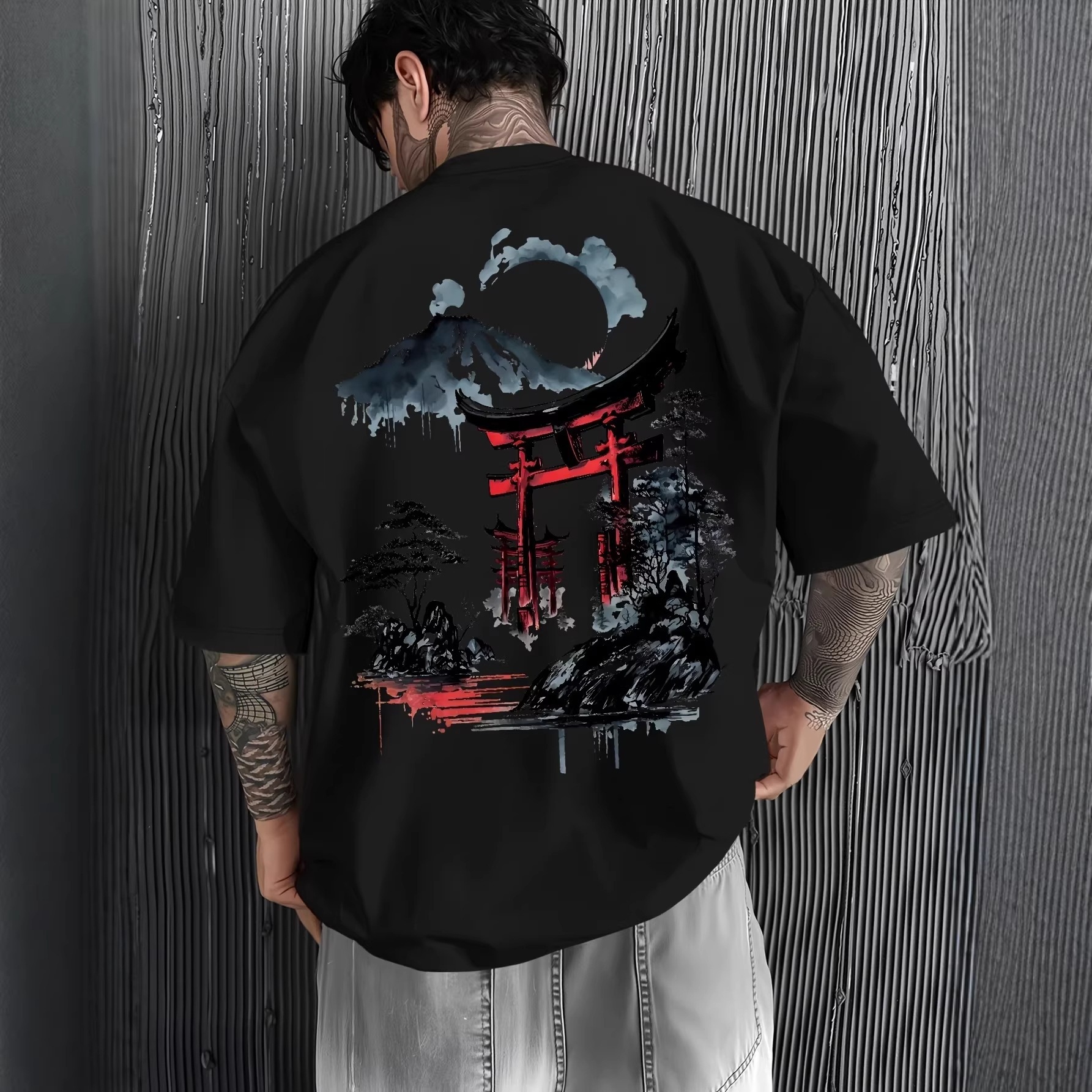 Loose Cotton Ink Print T Shirt photo 7
