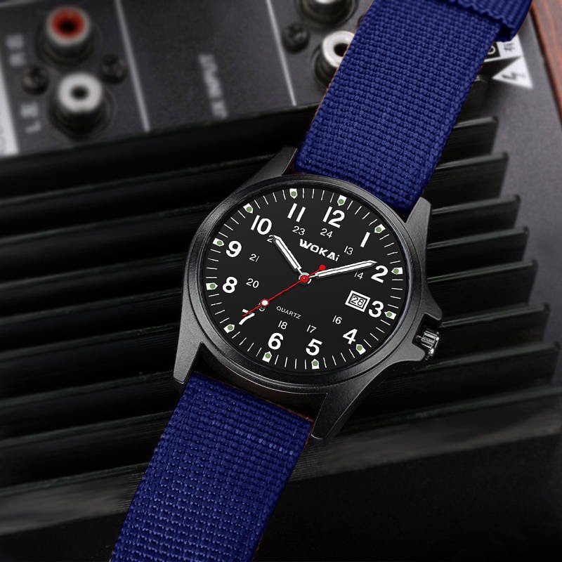 Sporty Nylon Strap Mens Quartz Watch Minimalist Design photo 2