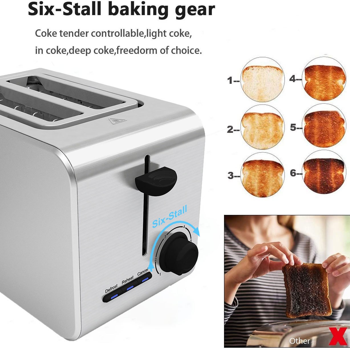 New Cross-border Toaster, Household Breakfast Maker Stainless Steel Toaster photo 5