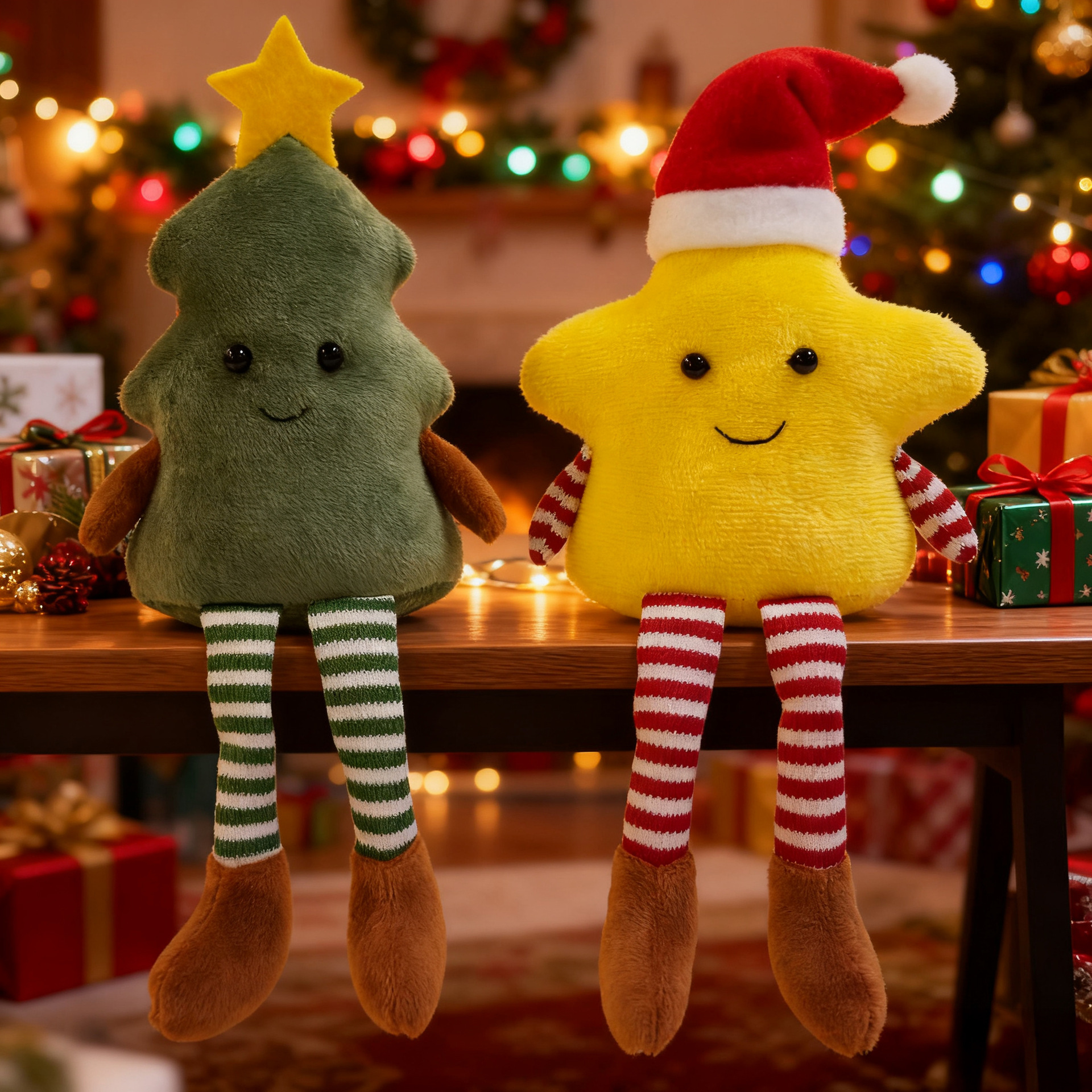 Christmas Long-legged Leg-hanging Green Christmas Tree Star Doll photo 2