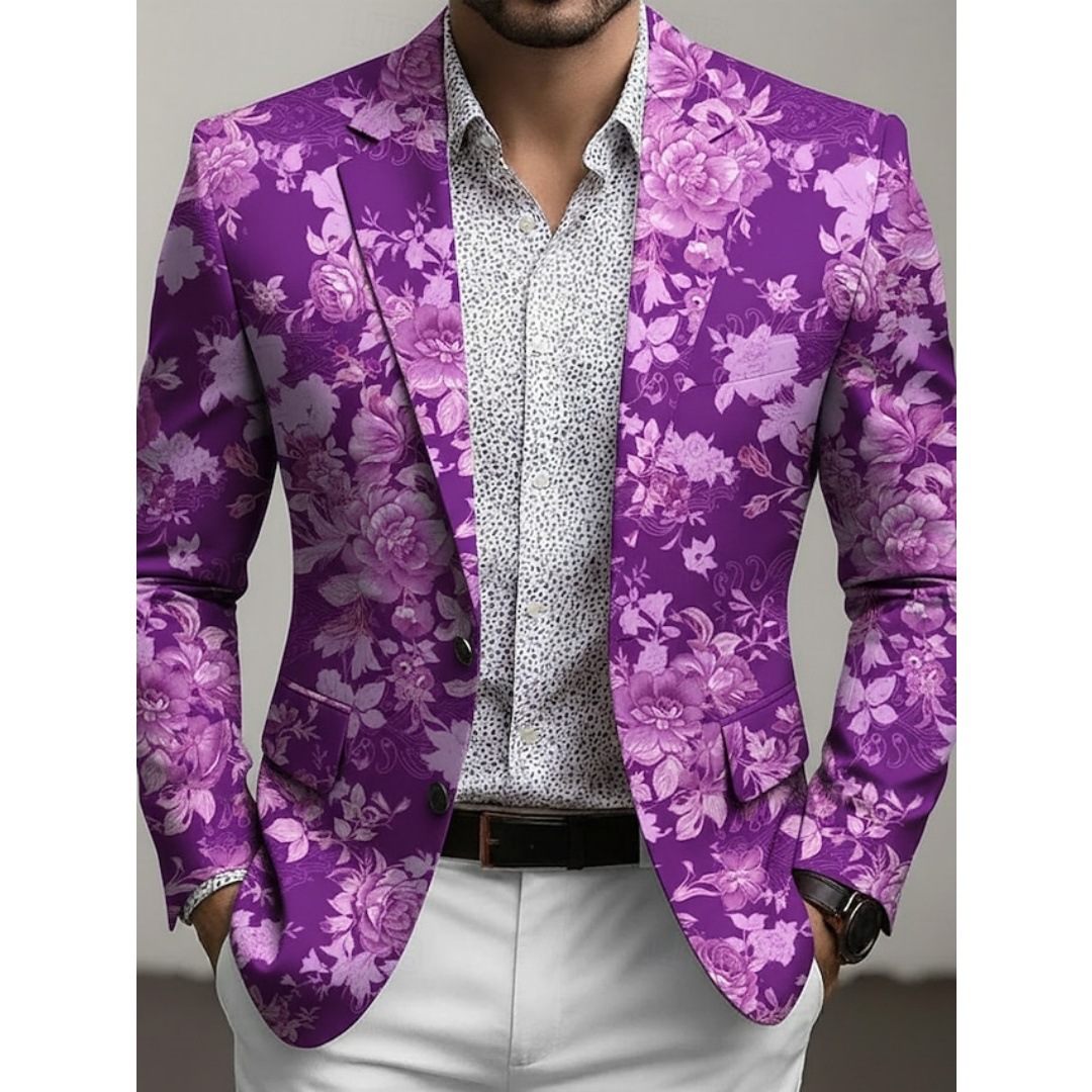 Two-button Suit Jacket With Digital Print photo 5