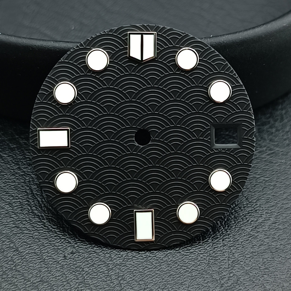 28.5mm Fish-scale Pattern Luminous Dial Suitable For NH35NH36 Mechanical Movement Watch Dial Accessories photo 4