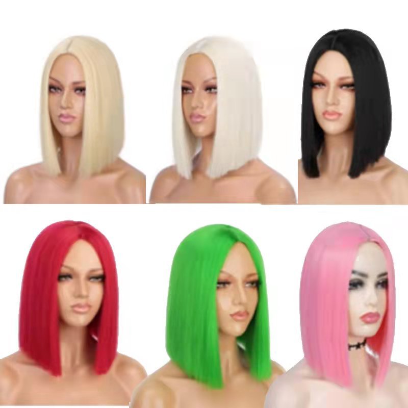 High-temperature Silk Synthetic Fiber Short Wig photo 1