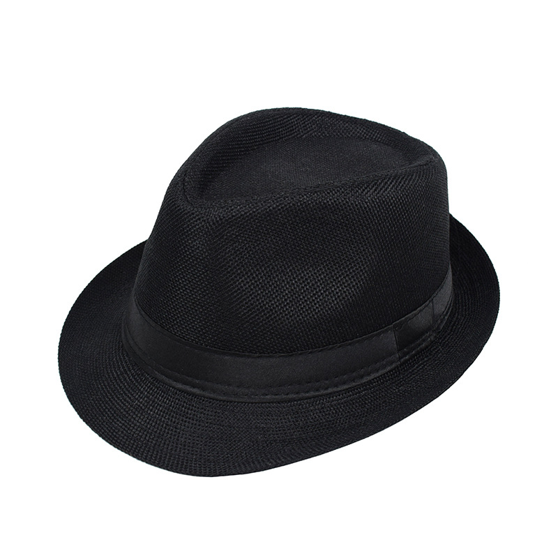 Mens And Womens Jazz Hat British-style Linen Solid-color Top Hat photo 4