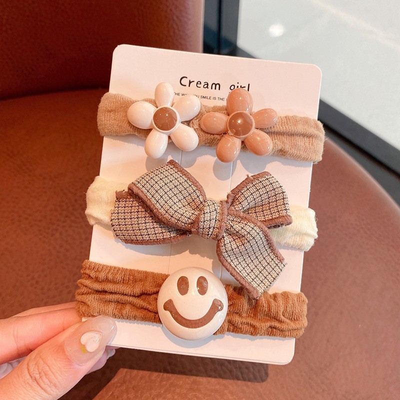 Milk Coffee-colored Little Bear Hair Tie For Girls Gentle On Hair photo 2