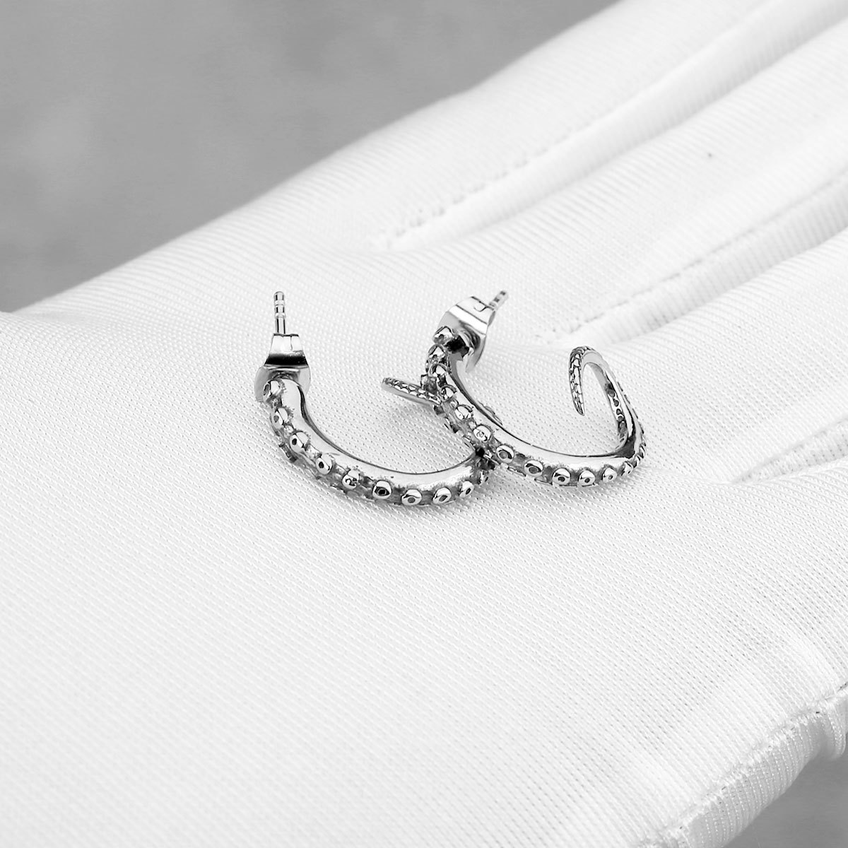 Stainless Steel Octopus Foot Stud Earrings photo 5