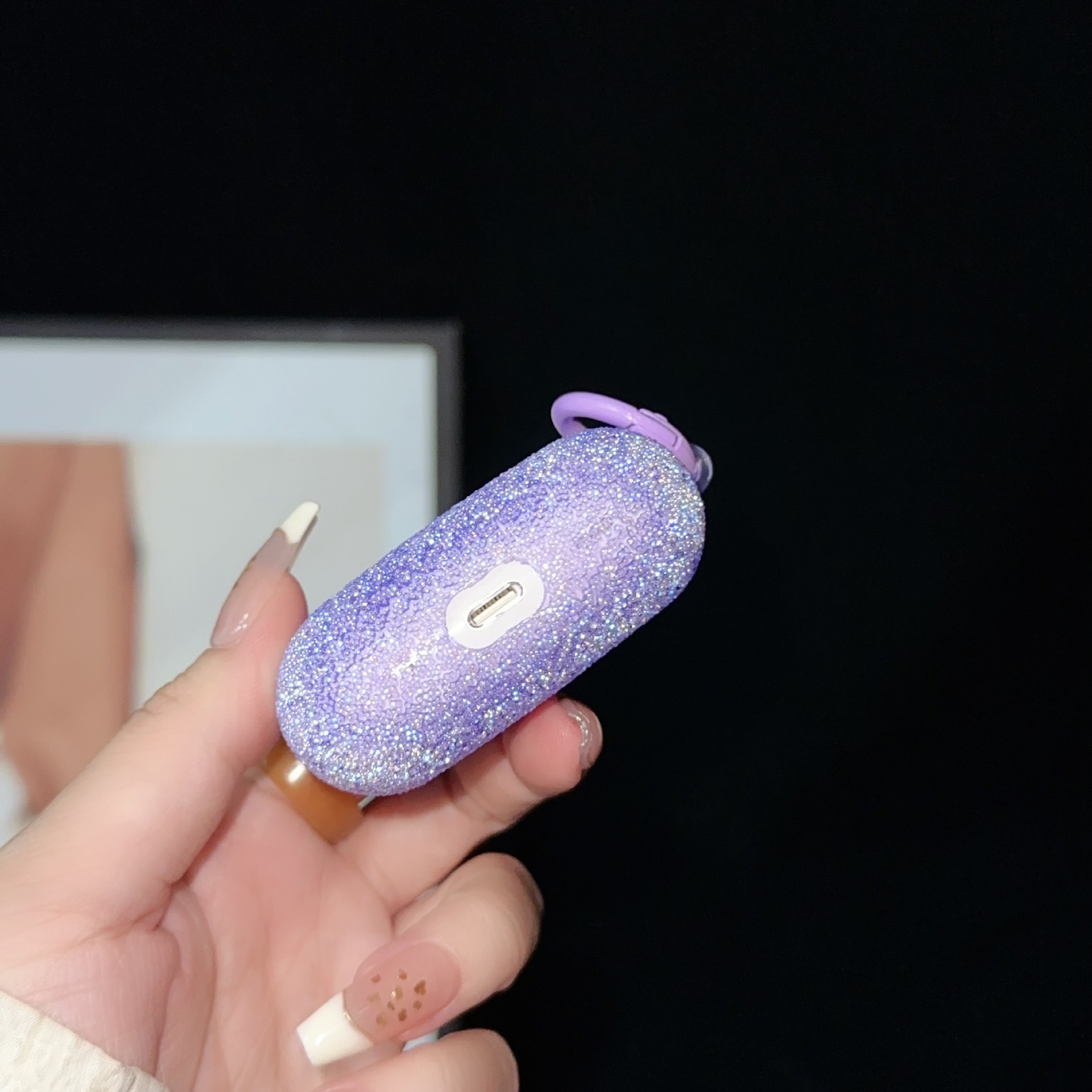 Fine Rhinestone Crystal Particle Bluetooth Headset Protective Cover Earphone Case photo 4