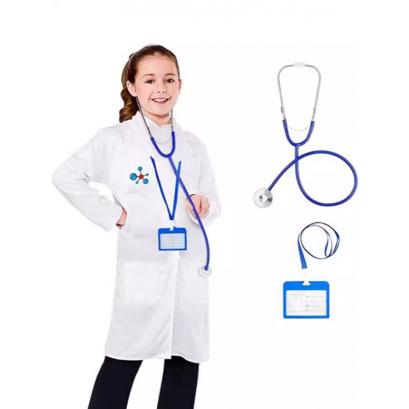 Childrens Doctor Costume White Lab Coat Role-playing Set photo 2