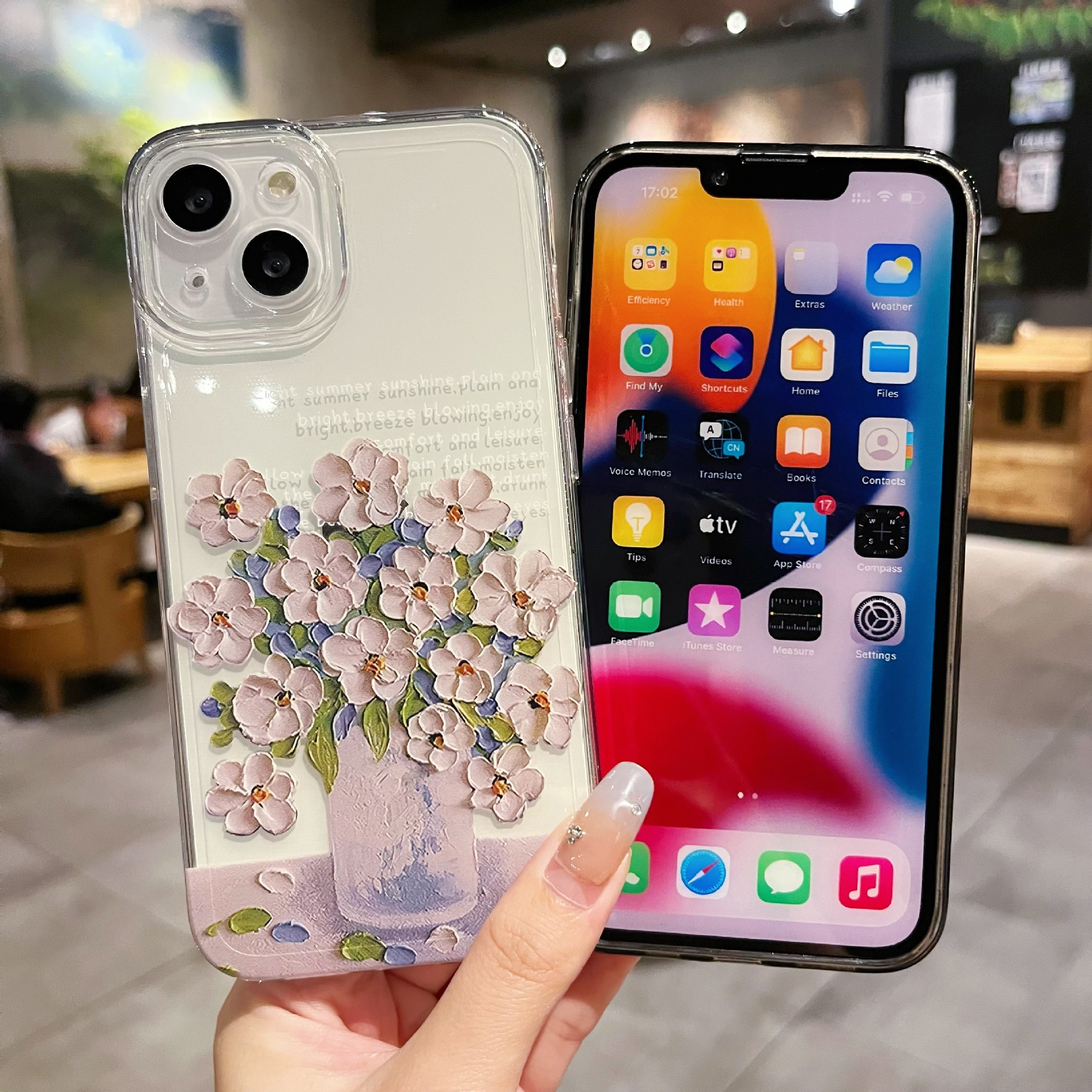 New Simple Little Flower Transparent Protective Cover Phone Case photo 5