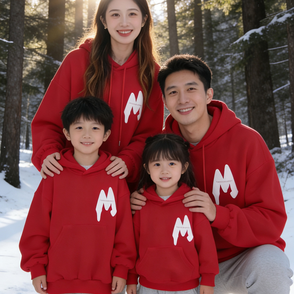 Korean-style Fleece-lined Thickened Sweater Street-Style Fashionable Hooded Set photo 7