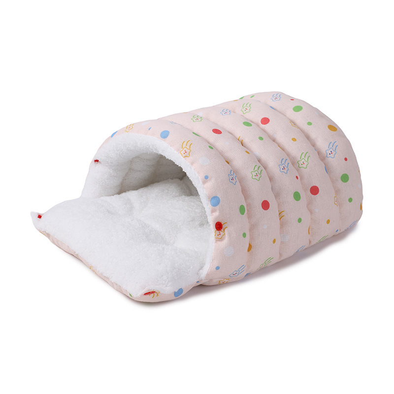 Polka-dot Warm Enclosed Cat Bed With Fleece Lining And Thick Padding Pet House photo 7