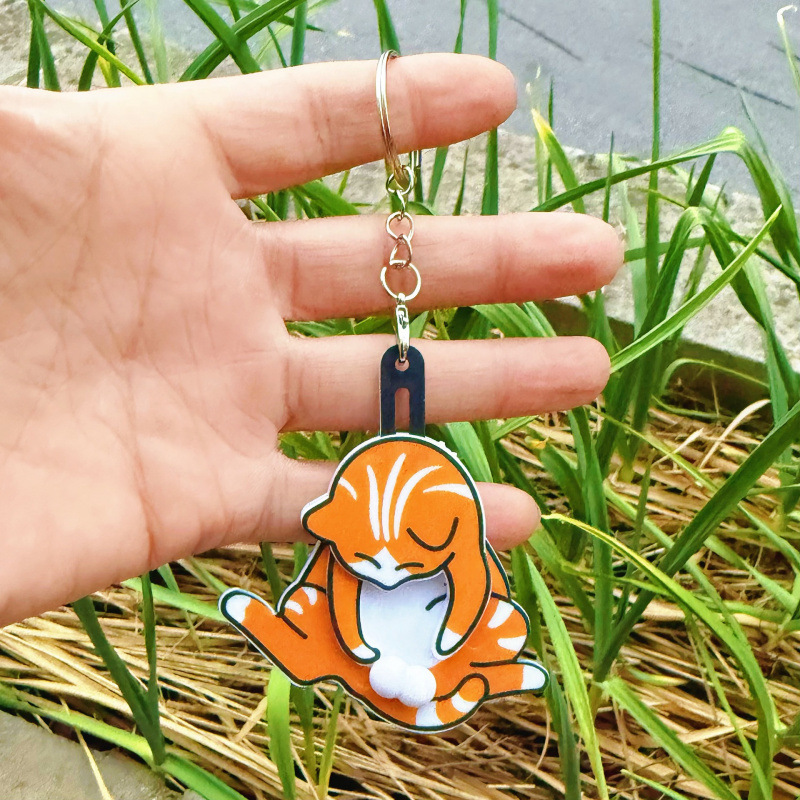 Genuine Creative Pull-out Egg Cat Keychain Pendant photo 8