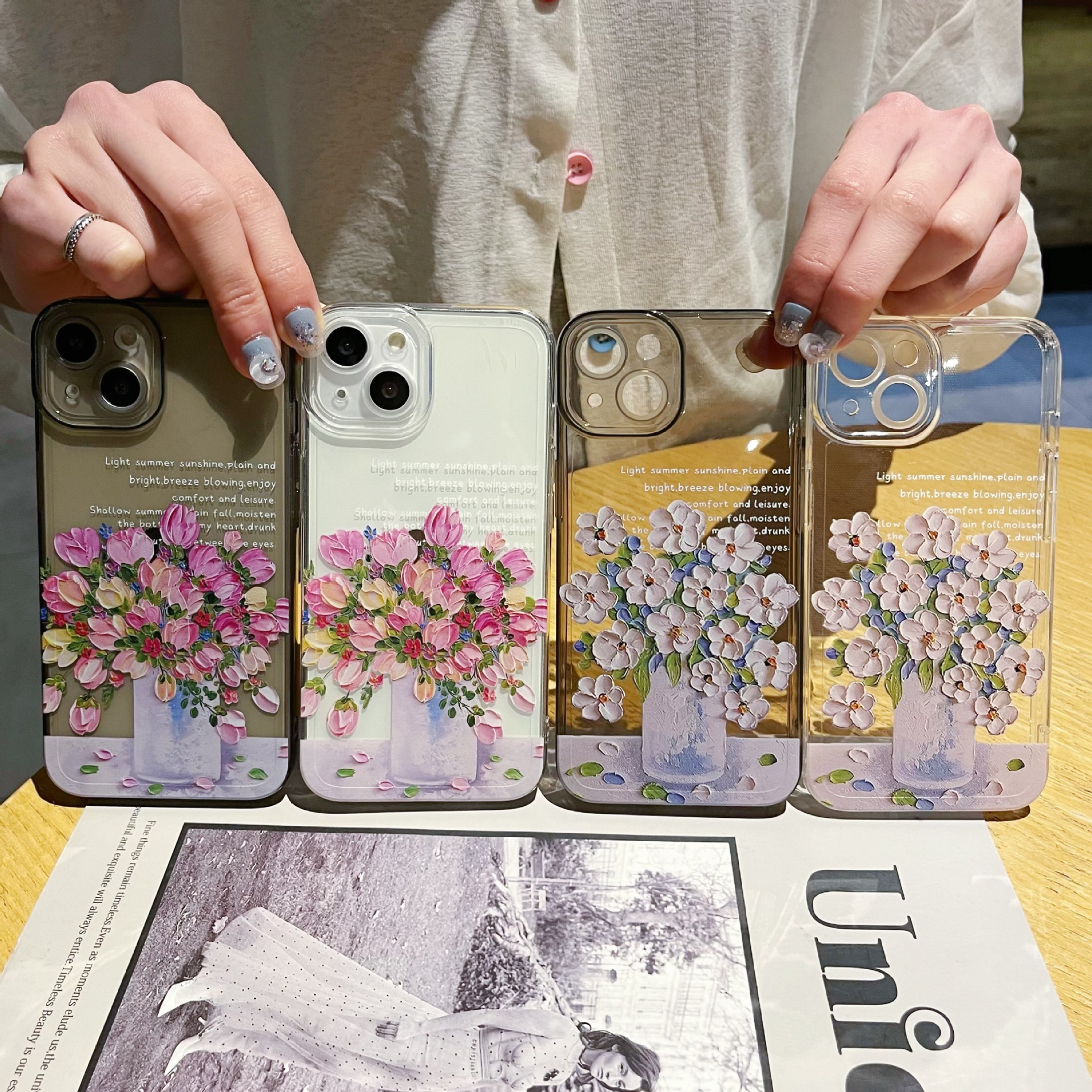 New Simple Little Flower Transparent Protective Cover Phone Case photo 3