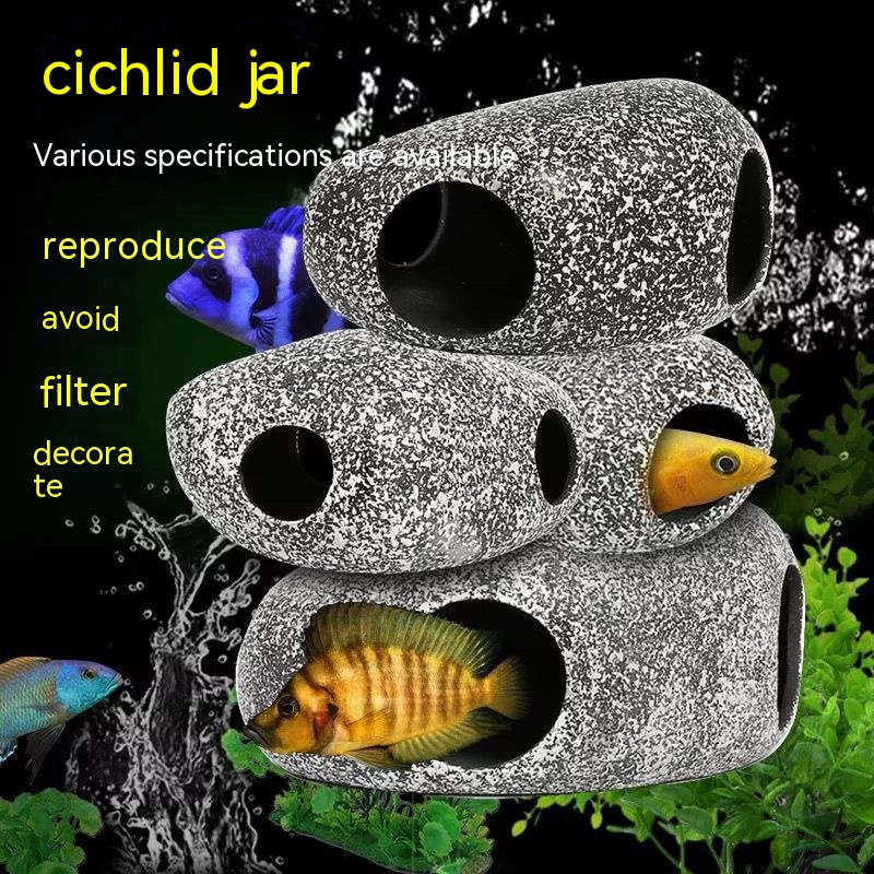 Fish Tank Stone View Decorative Landscaping Fish And Shrimp House Breeding photo 2