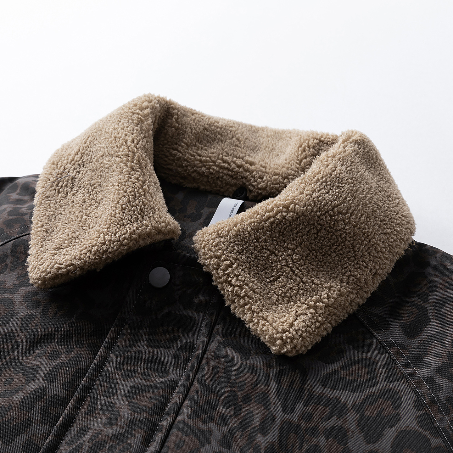 Leopard-print American-style Vintage Shearling Lapel Short Padded Warm Cotton Jacket photo 6