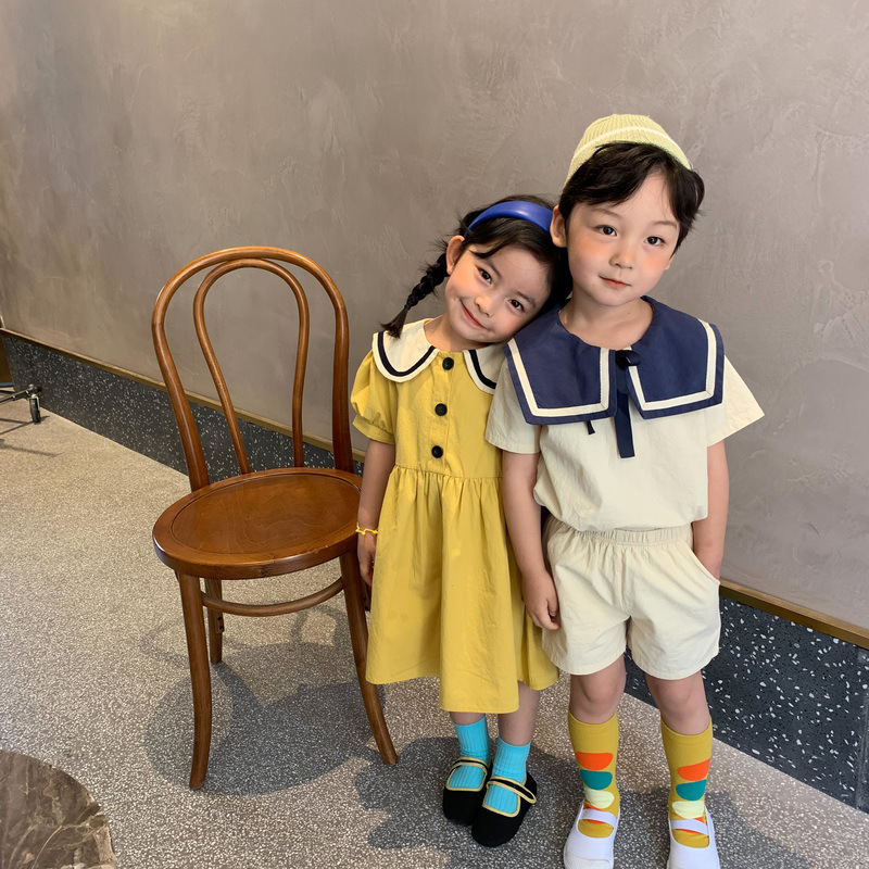 Boys' Korean-style Preppy Top And Shorts Set photo 5
