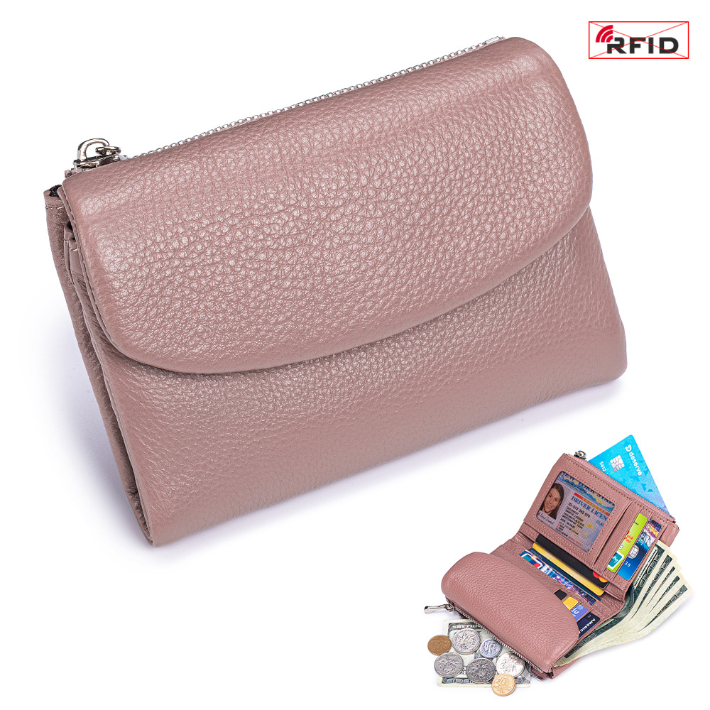 Genuine Leather Fashionable High-end Feel Short-style Womens Wallet First-layer Leather photo 8