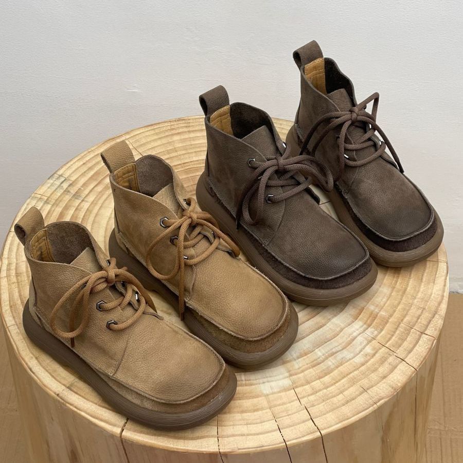 Women's Platform Round Head Ankle Boots photo 1