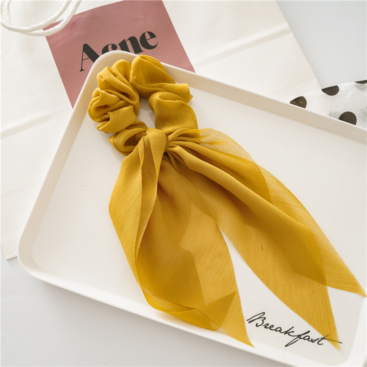 Tassel Ribbon Bow Chiffon Thin Hair Tie photo 8
