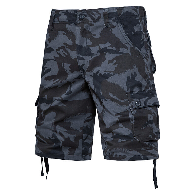 Summer Thin Washed Workwear Casual Loose-fit Camouflage Five-point Pants photo 5