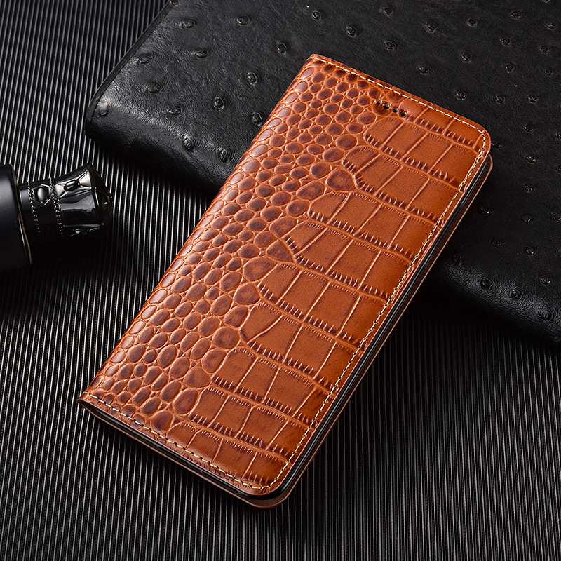 Top-layer Genuine Leather Crocodile-pattern Flip Phone Case photo 8