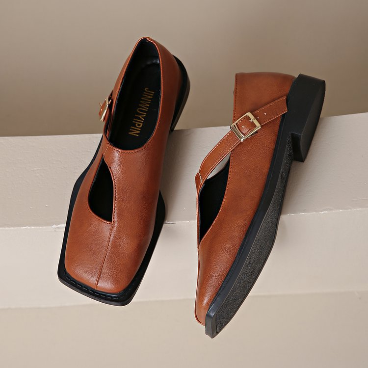 Fashionable Square-toe Versatile Low-cut Womens Shoes photo 5