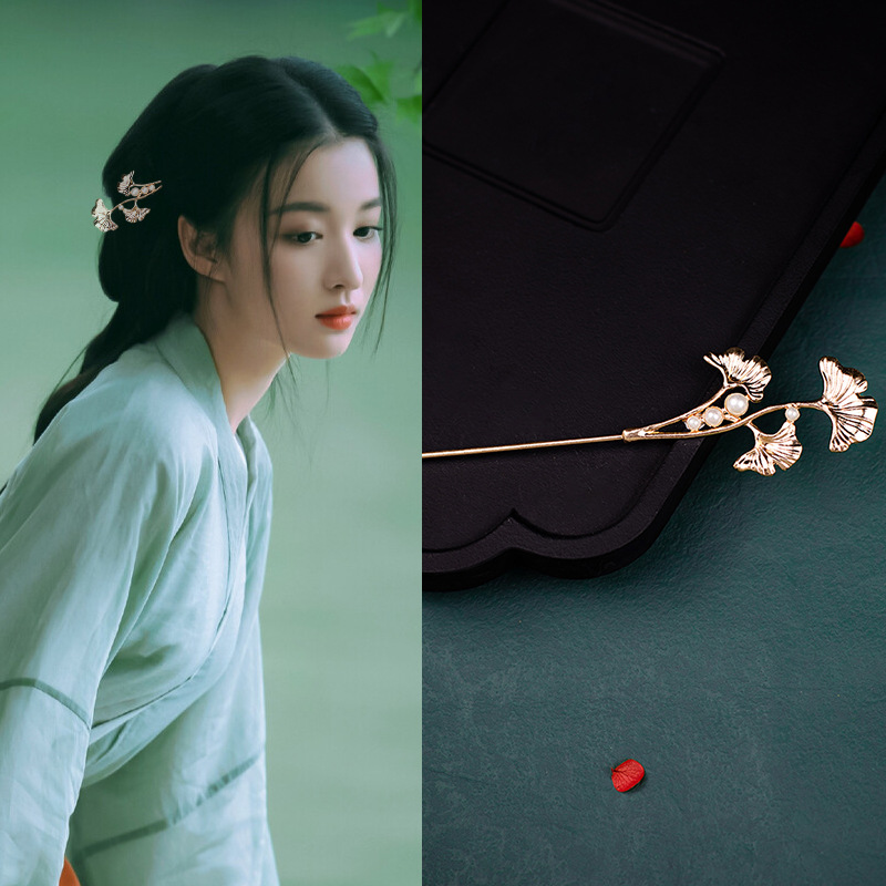 Ancient Style Han Chinese Clothing Handmade Updo Alloy Hairpin Hairpin photo 2