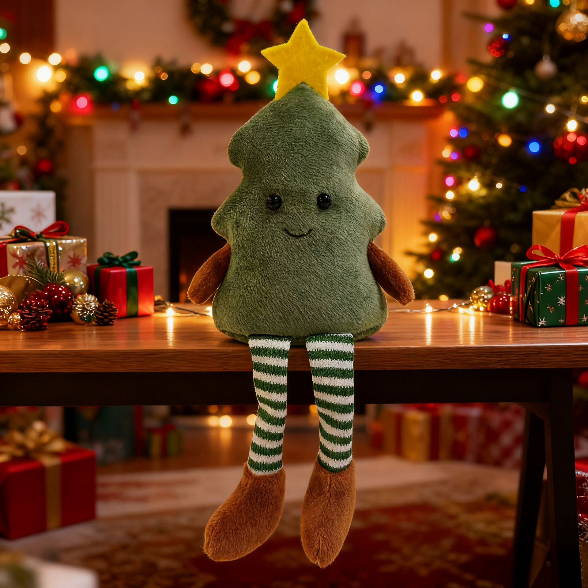 Christmas Long-legged Leg-hanging Green Christmas Tree Star Doll photo 5