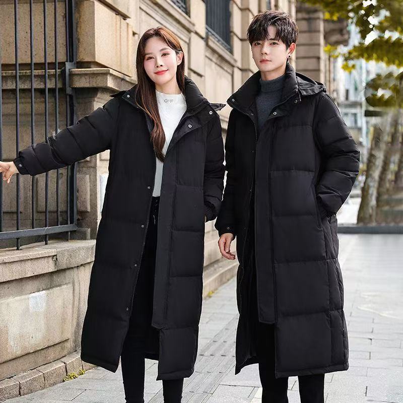 Mid-length Couple Men's And Women's Winter Down Hooded Jacket photo 1
