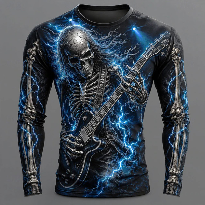 Printed Mens Long-Sleeve T-Shirt With A Crew Neck photo 3