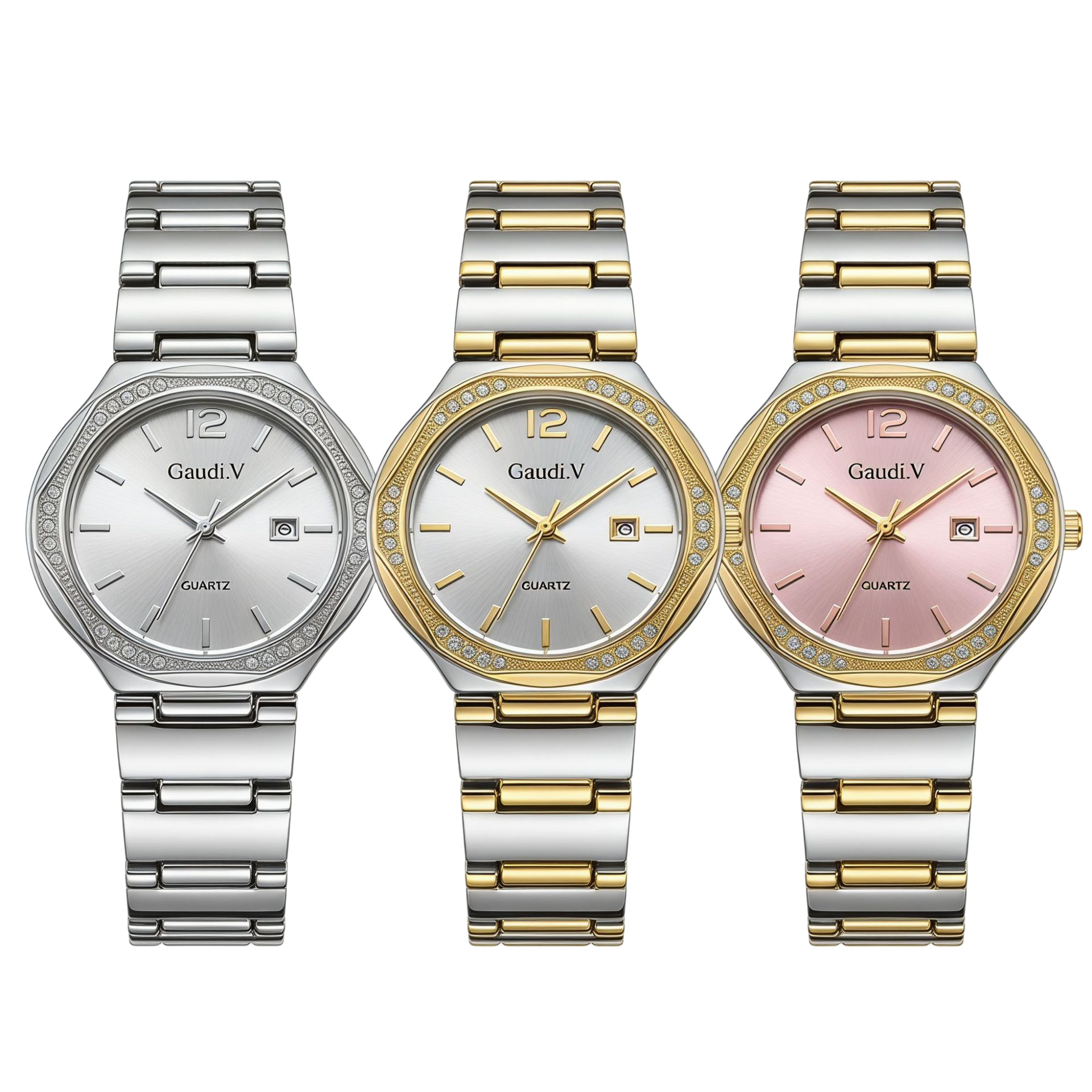 Diamond-Encrusted Business Quartz Watch For Men And Women photo 5