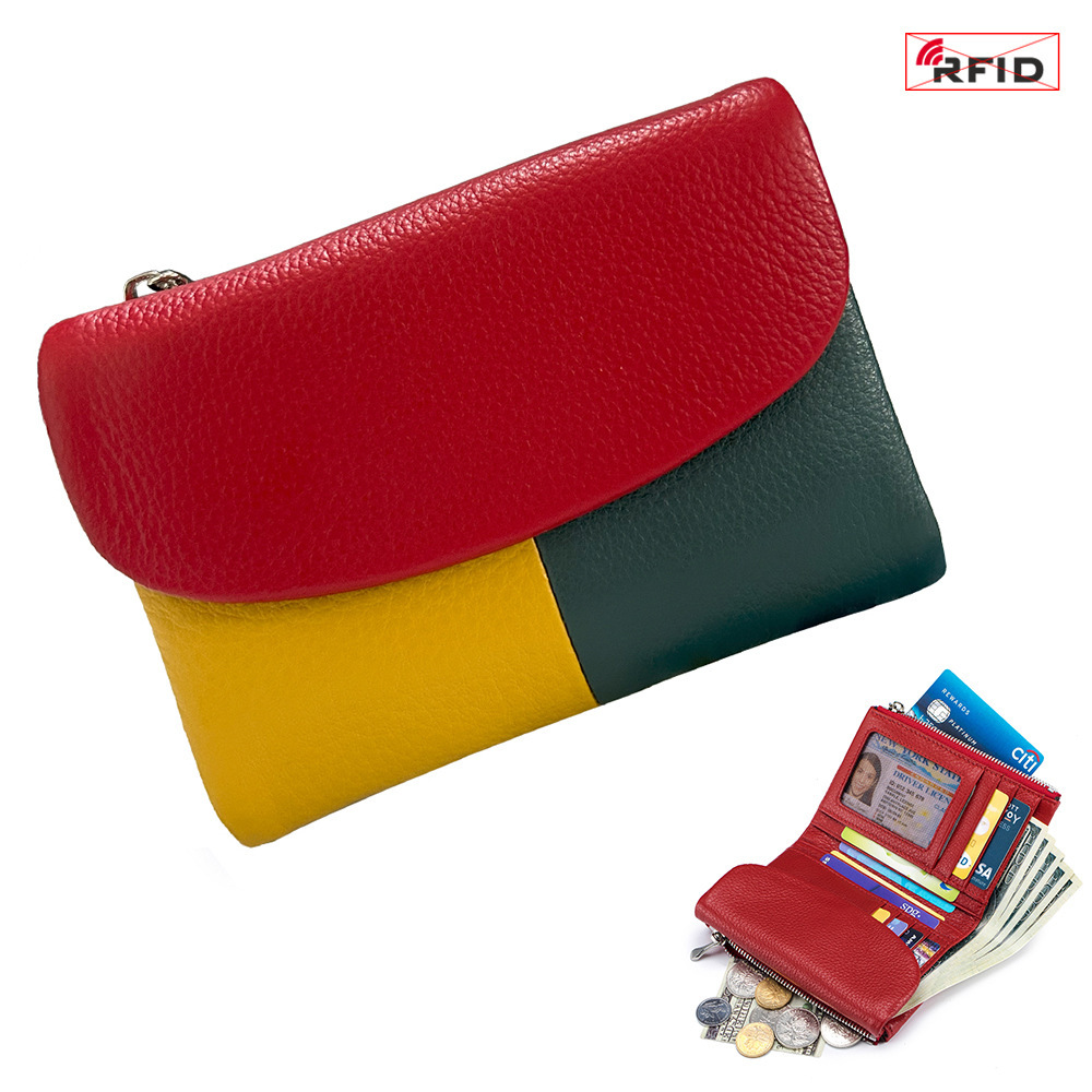 Genuine Leather Fashionable High-end Feel Short-style Womens Wallet First-layer Leather photo 6