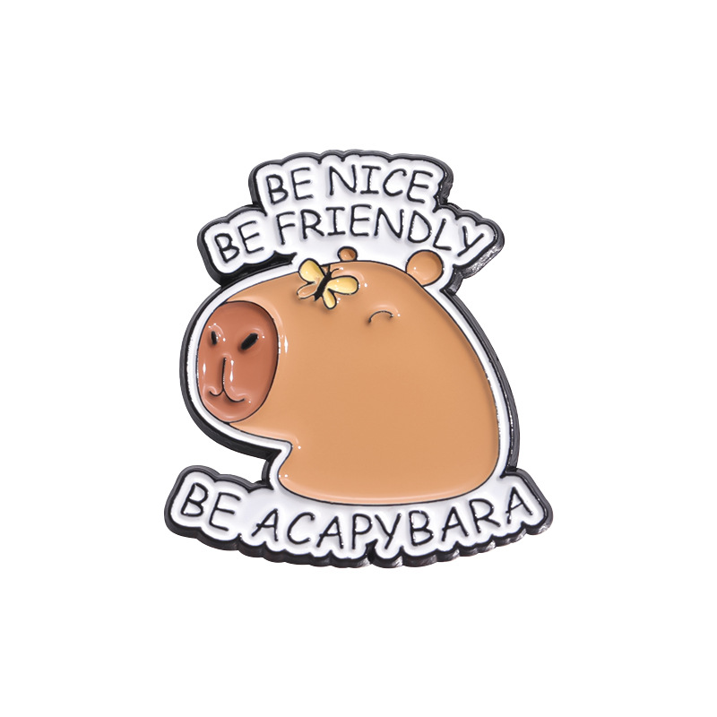 Animal Capybara Style Paint Badge Brooch photo 2