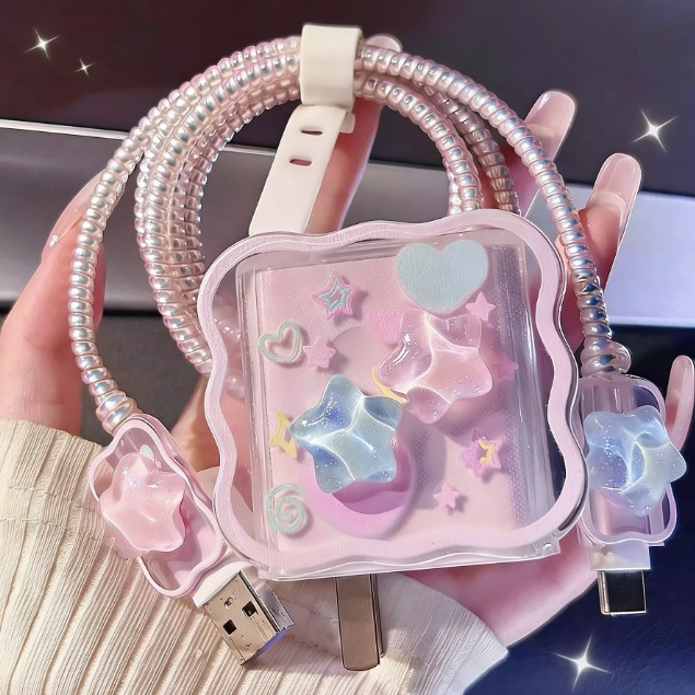 Cartoon Star Phone Cable Protector Case photo 3