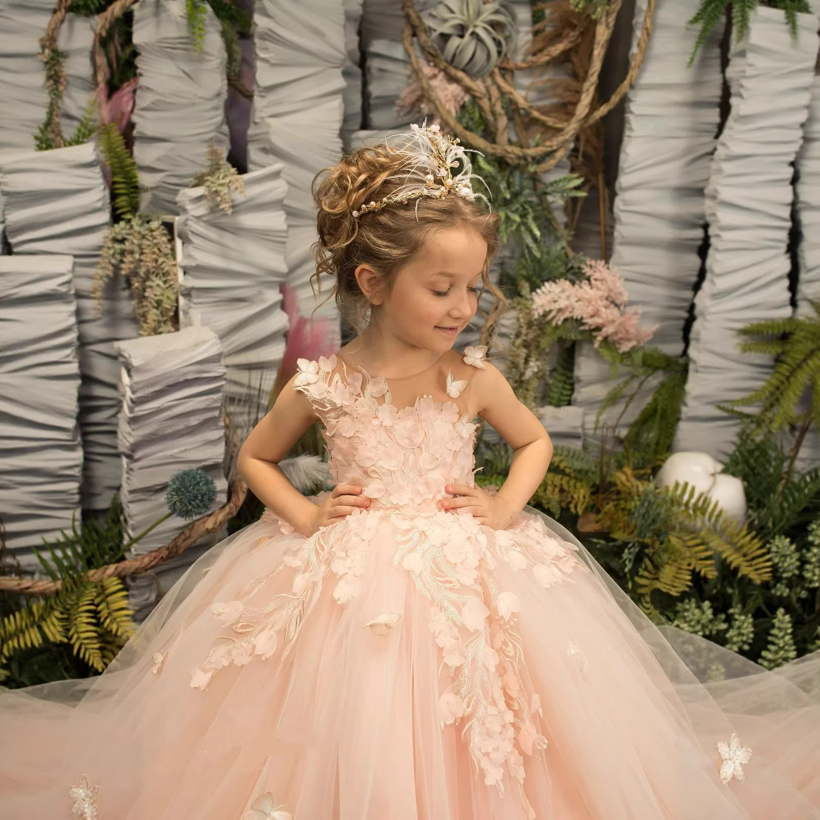 Runway Piano Performance Long Flower Girl Dress photo 5