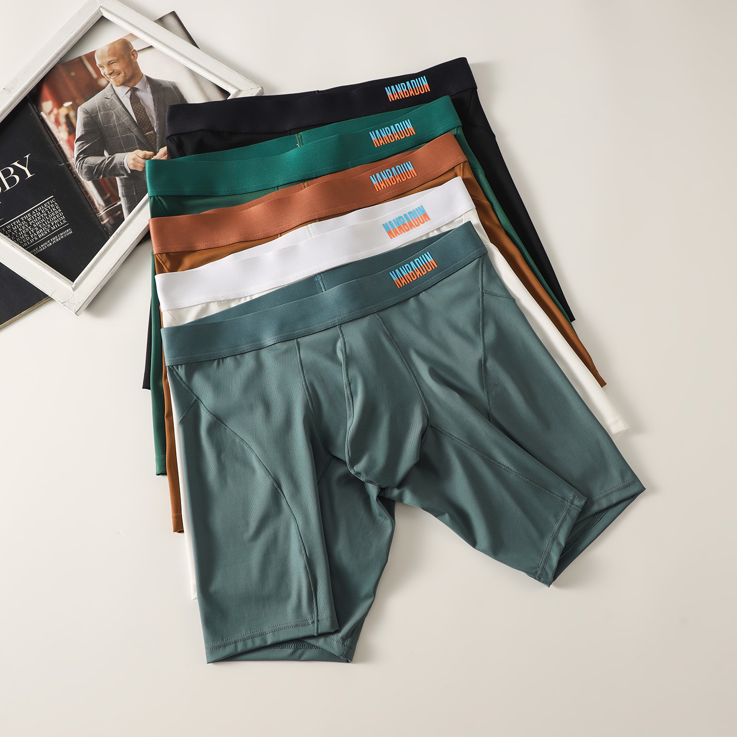 Breathable Mid-rise Sports Boxer Briefs Chafe-resistant photo 1