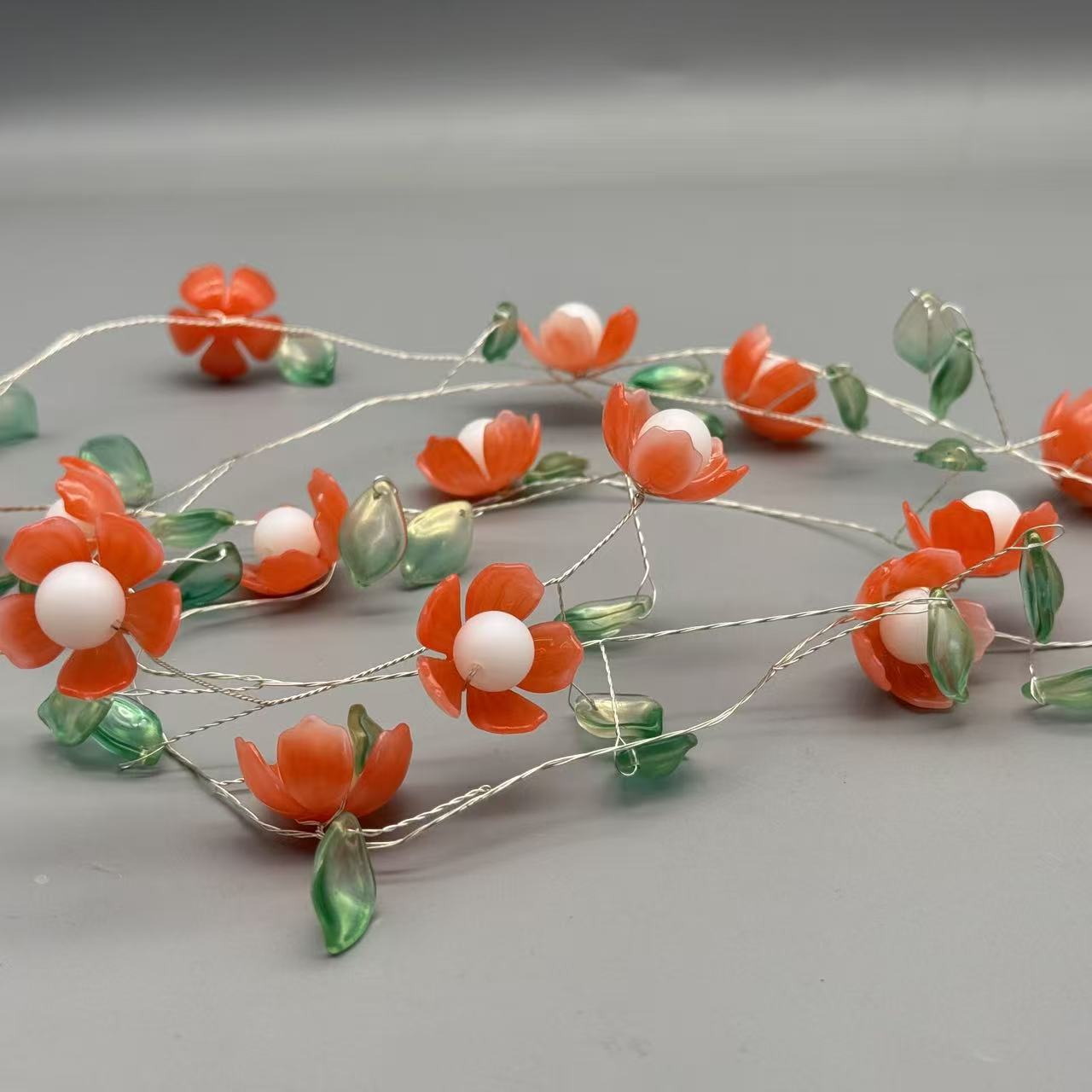 Artificial Peach Blossom LED Copper Wire String Lights photo 2