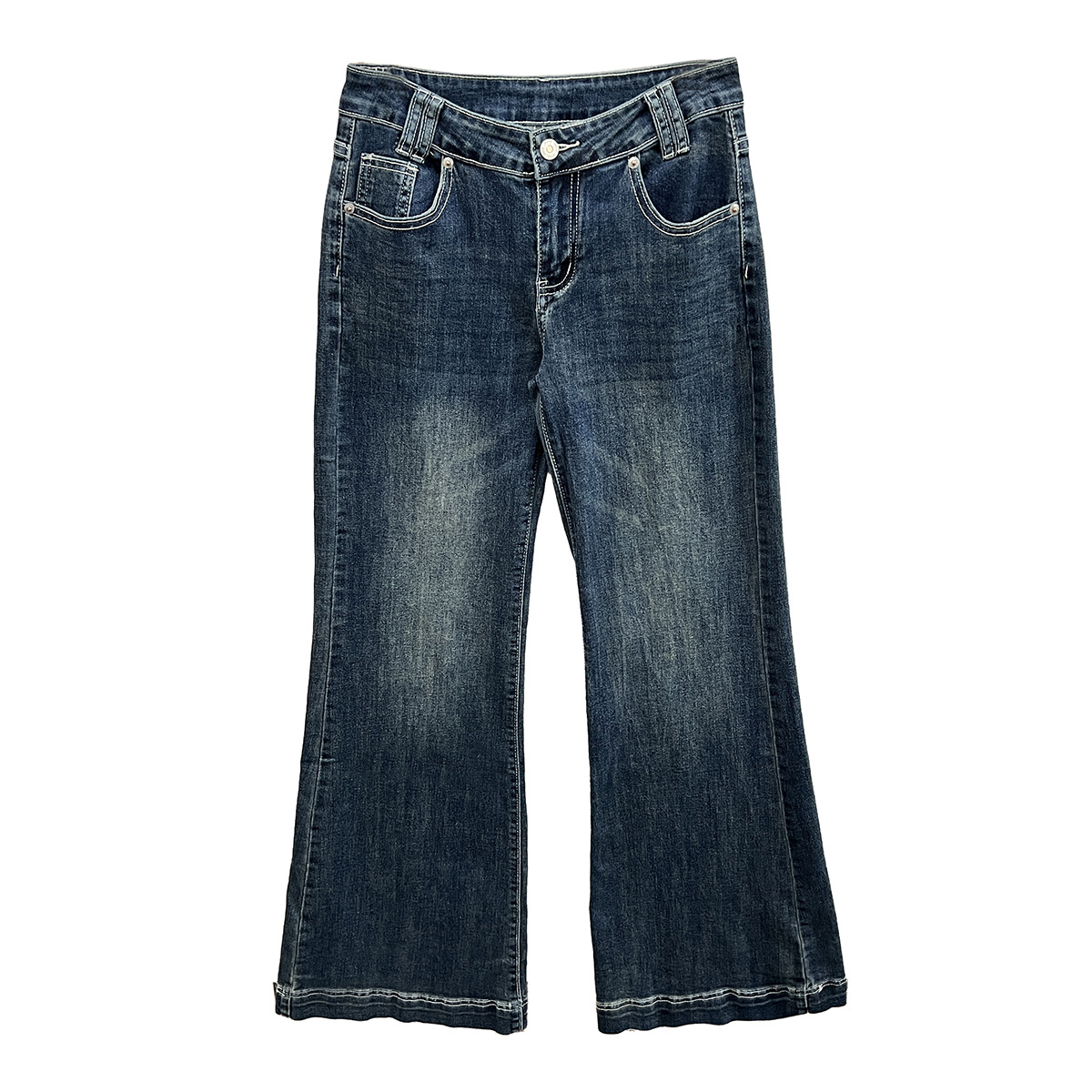 Retro Street-style Bootcut Jeans For Women photo 6