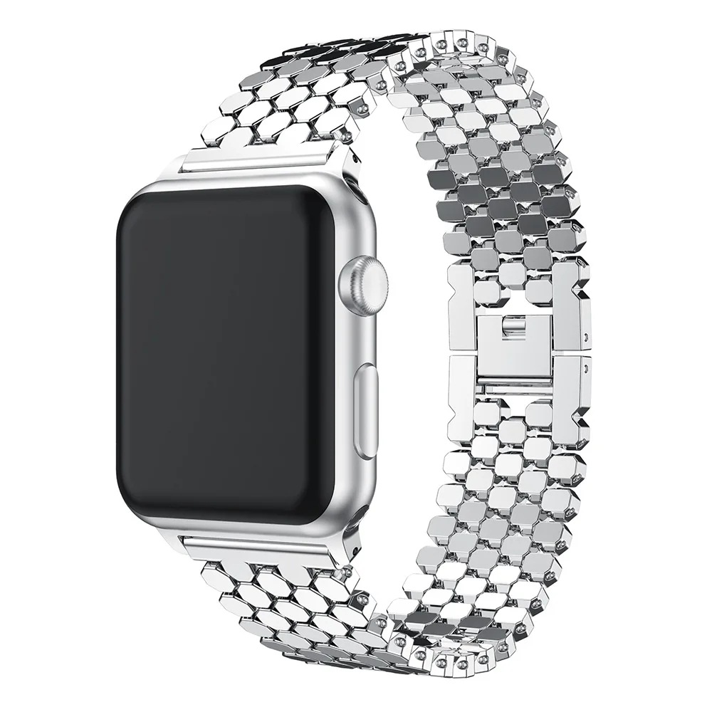 Suitable For Watch Straps Fish-scale Pattern Honeycomb Metal Strap photo 2