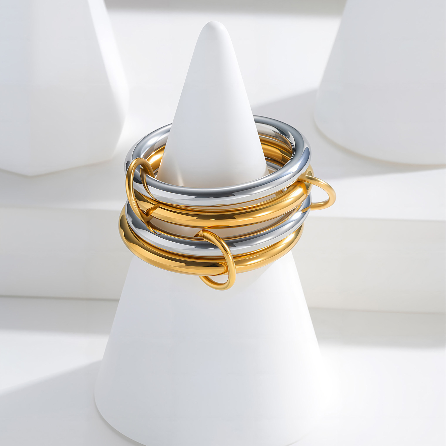 Four-layer Stacked Multi-ring Ring For Women photo 8