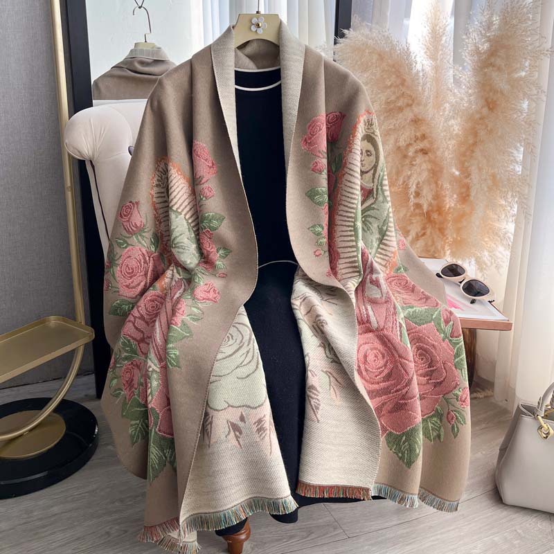 Thickened Scarf Reversible For Fall And Winter photo 4