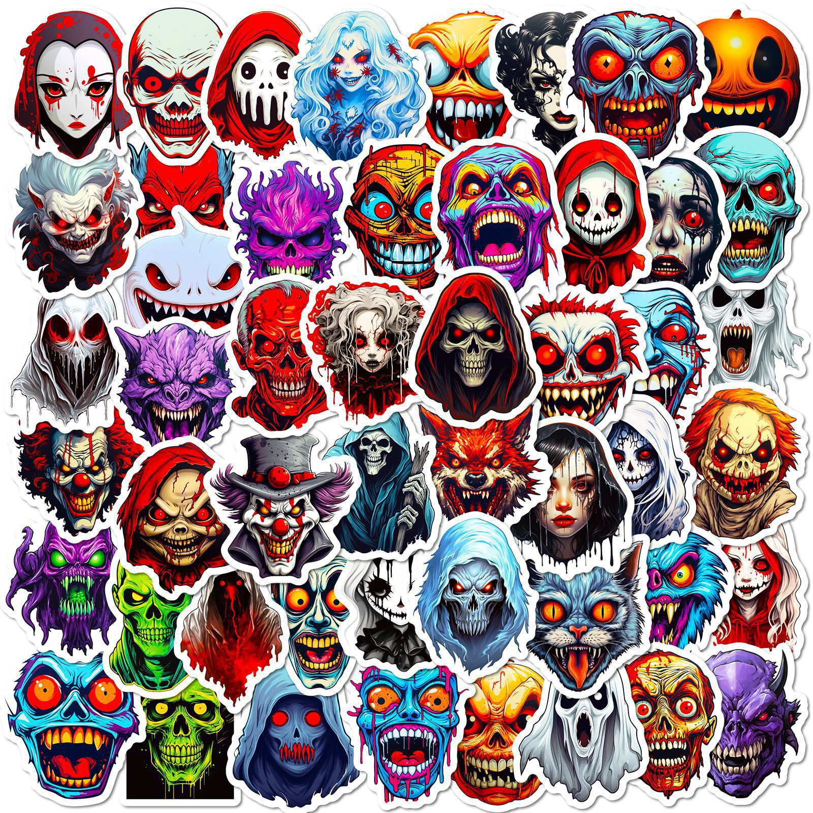 300 Cartoon Pumpkin Witch Cute Ghost Graffiti Stickers Halloween Holiday Decoration Stickers DIY Refrigerator Mobile Phone photo 4