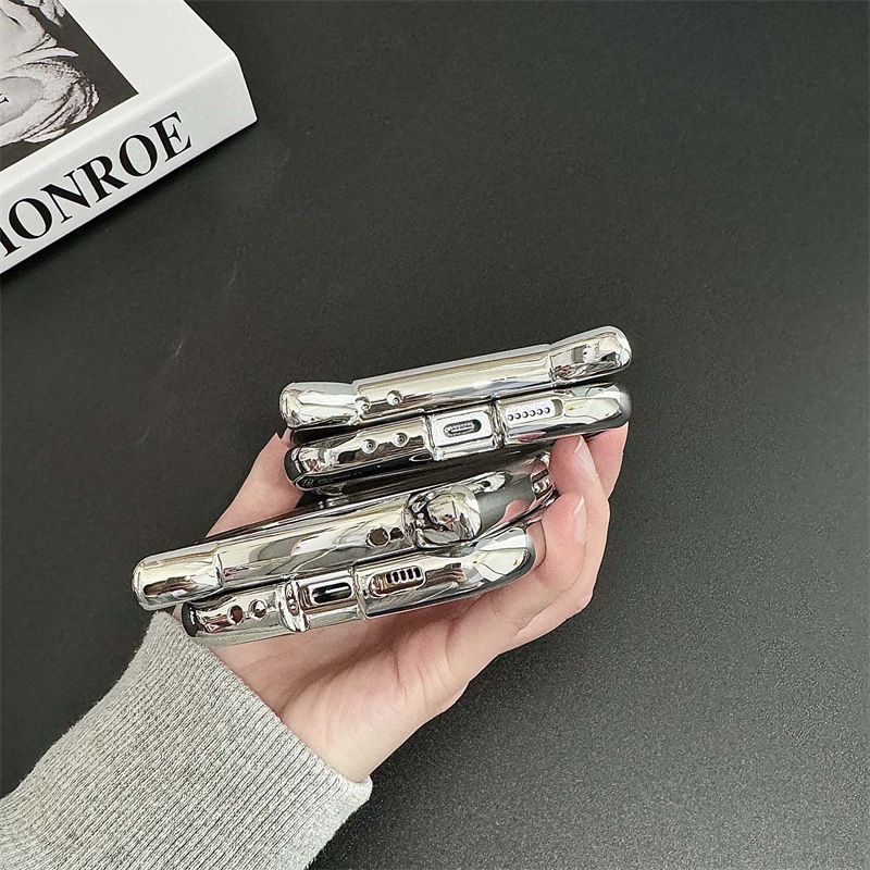 Ins Electroplating Edge Cat Ear Transparent Folding Phone Case photo 3