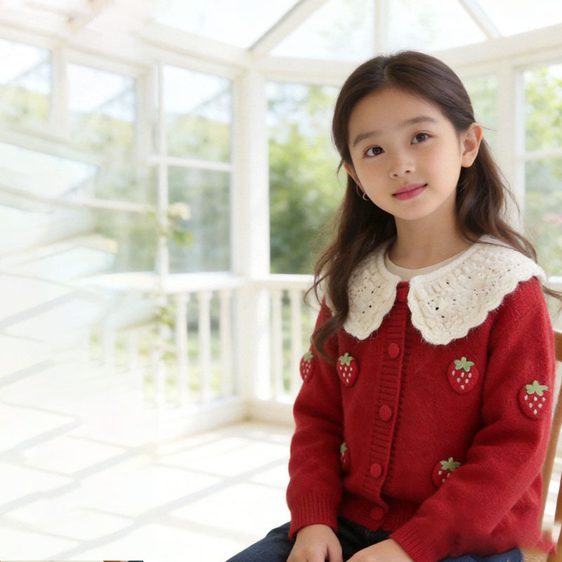 Fashionable Knitted Cardigan Coat For Girls photo 5