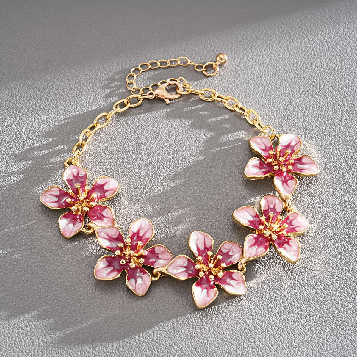 Metal Drip-oil Flower Mosaic Bracelet For Women photo 3