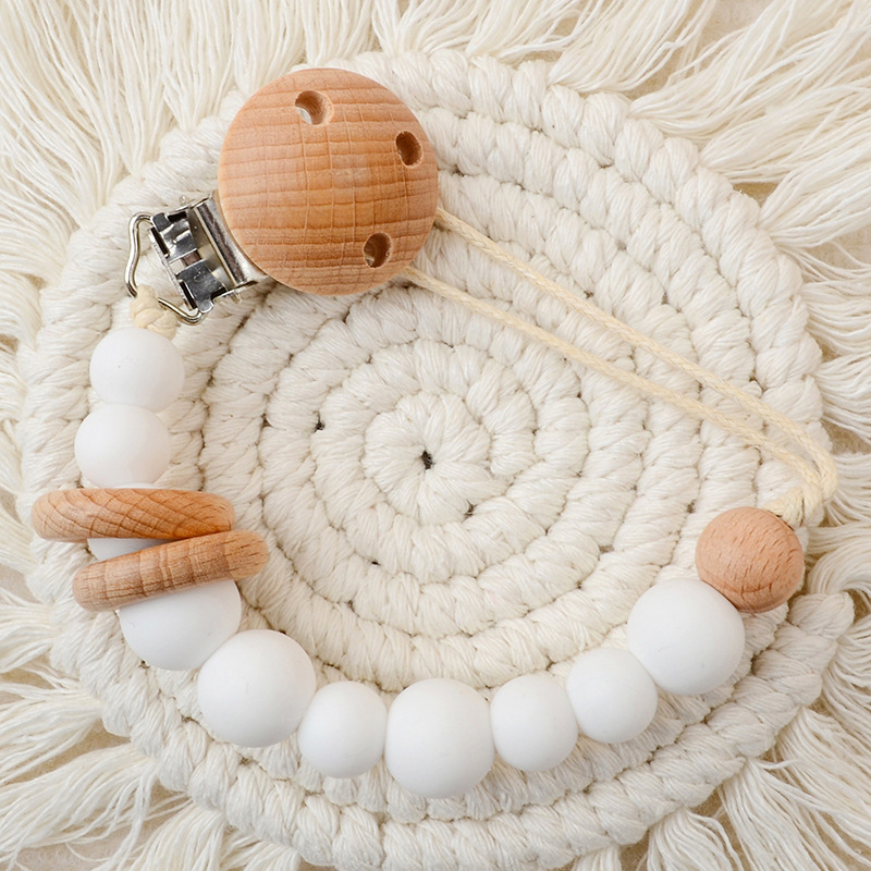Baby Supplies Creative Baby Silicone Beads Teething Chewable Pacifier Chain Anti-Lost Strap photo 5