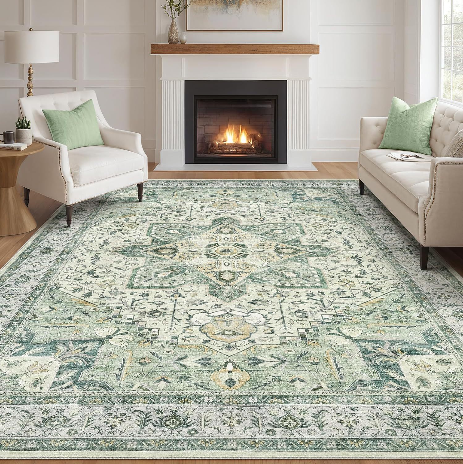 Persian-style Faux Cashmere Washable Floor Mat photo 7