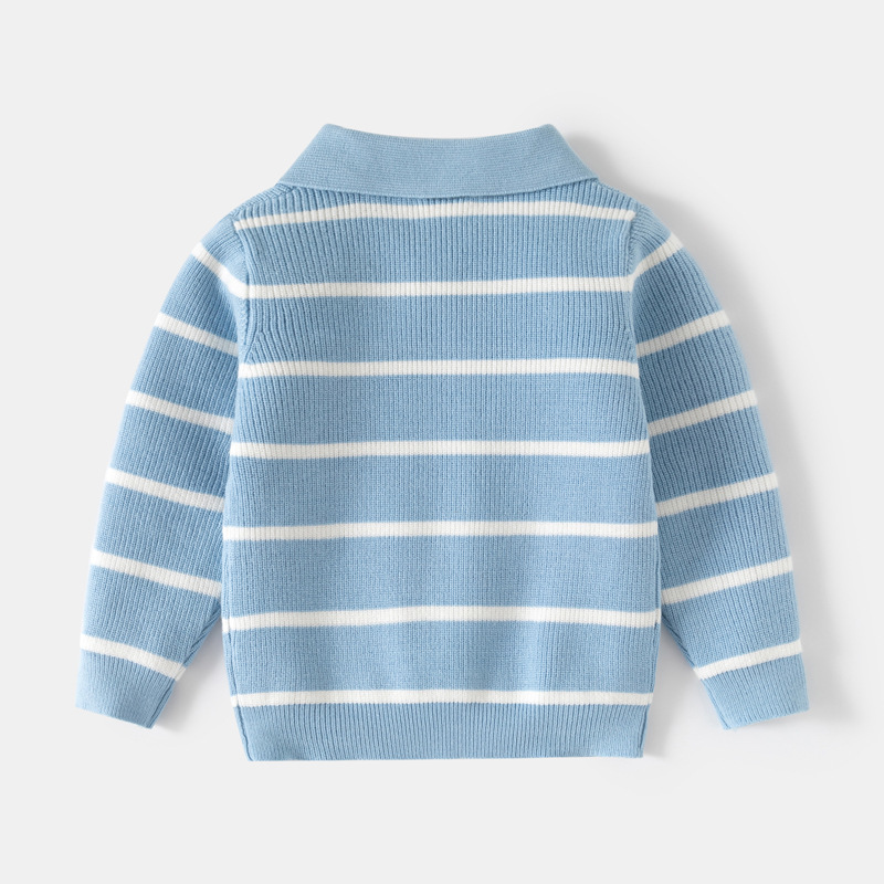 Childrens Sweater Single-layer Striped Top photo 5