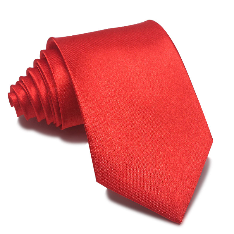 Mens 8cm Hand-Tied Tie Solid Color Tie Plain Color photo 4
