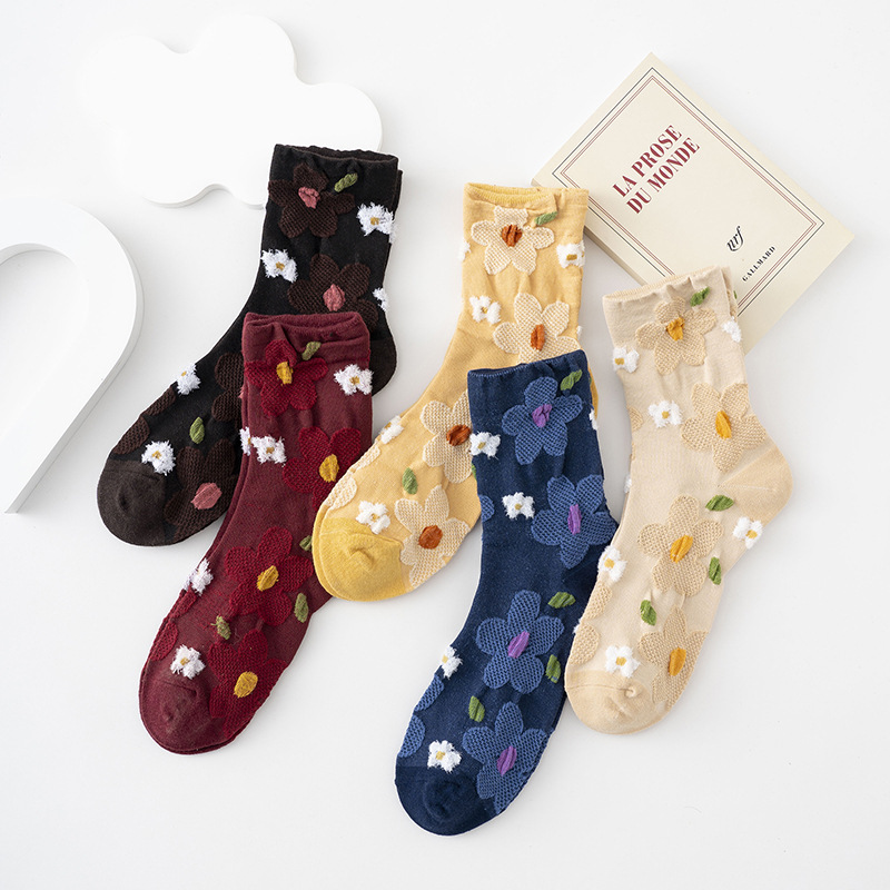 Retro Floral Mid-calf Womens Socks photo 8